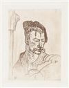 OSKAR KOKOSCHKA Der Mann mit erhobenen Armen und die Gestalt des Todes.